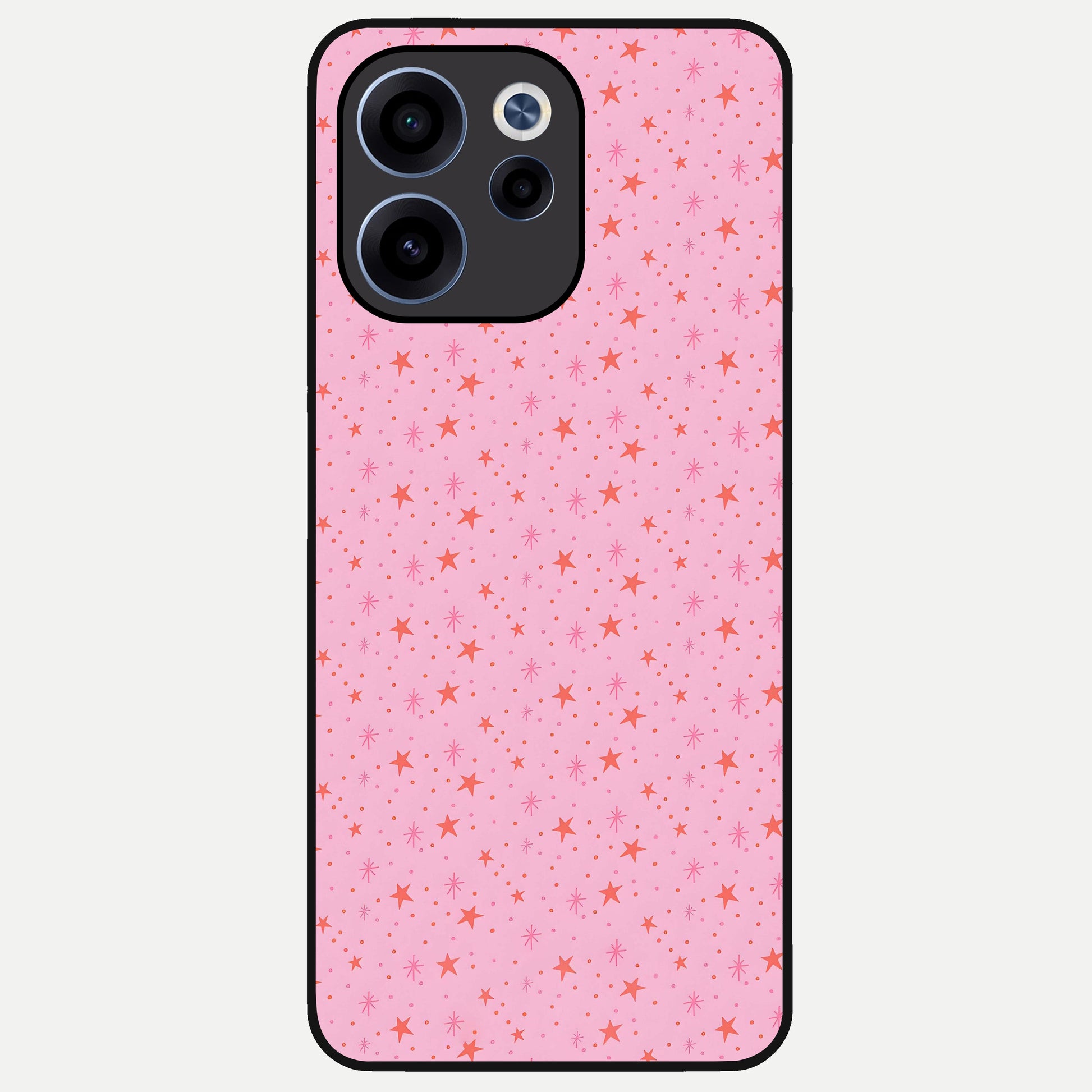  Cosmic Pink Sparkle Glass Case For Oppo Reno 15c back cover – full design glossy printed glass finish
