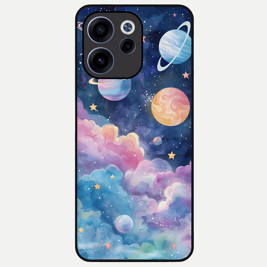  Cosmic Planet Dreams Glass Case For Oppo Reno 15c back cover – full design glossy printed glass finish