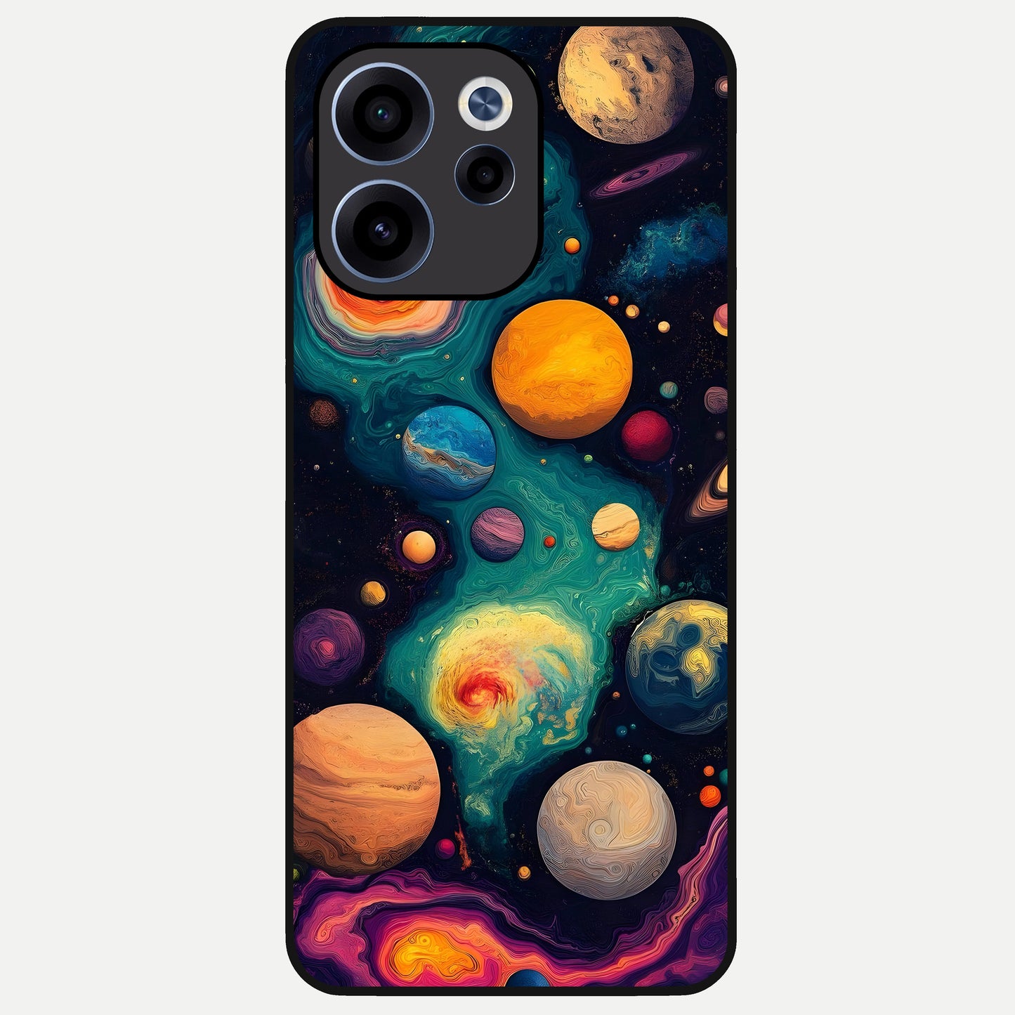  Cosmic Planet Journey Glass Case For Oppo Reno 15c back cover – full design glossy printed glass finish