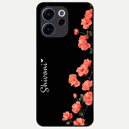  Crimson Bloom Grace Custom Name Glass Case For Oppo Reno 15c back cover – full design glossy printed glass finish