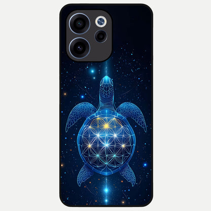  Crimson Blue Turtle Glass Case For Oppo Reno 15c back cover – full design glossy printed glass finish