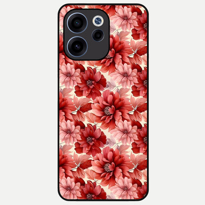  Crimson Love Petals Glass Case For Oppo Reno 15c back cover – full design glossy printed glass finish
