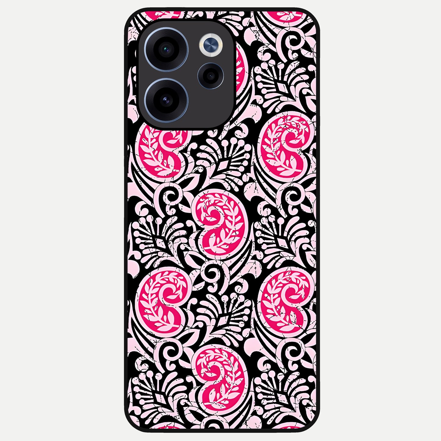  Crimson Paisley Charm Glass Case For Oppo Reno 15c back cover – full design glossy printed glass finish
