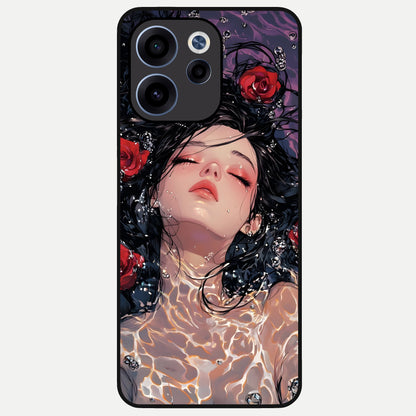  Crimson Rose Serenity Glass Case For Oppo Reno 15c back cover – full design glossy printed glass finish