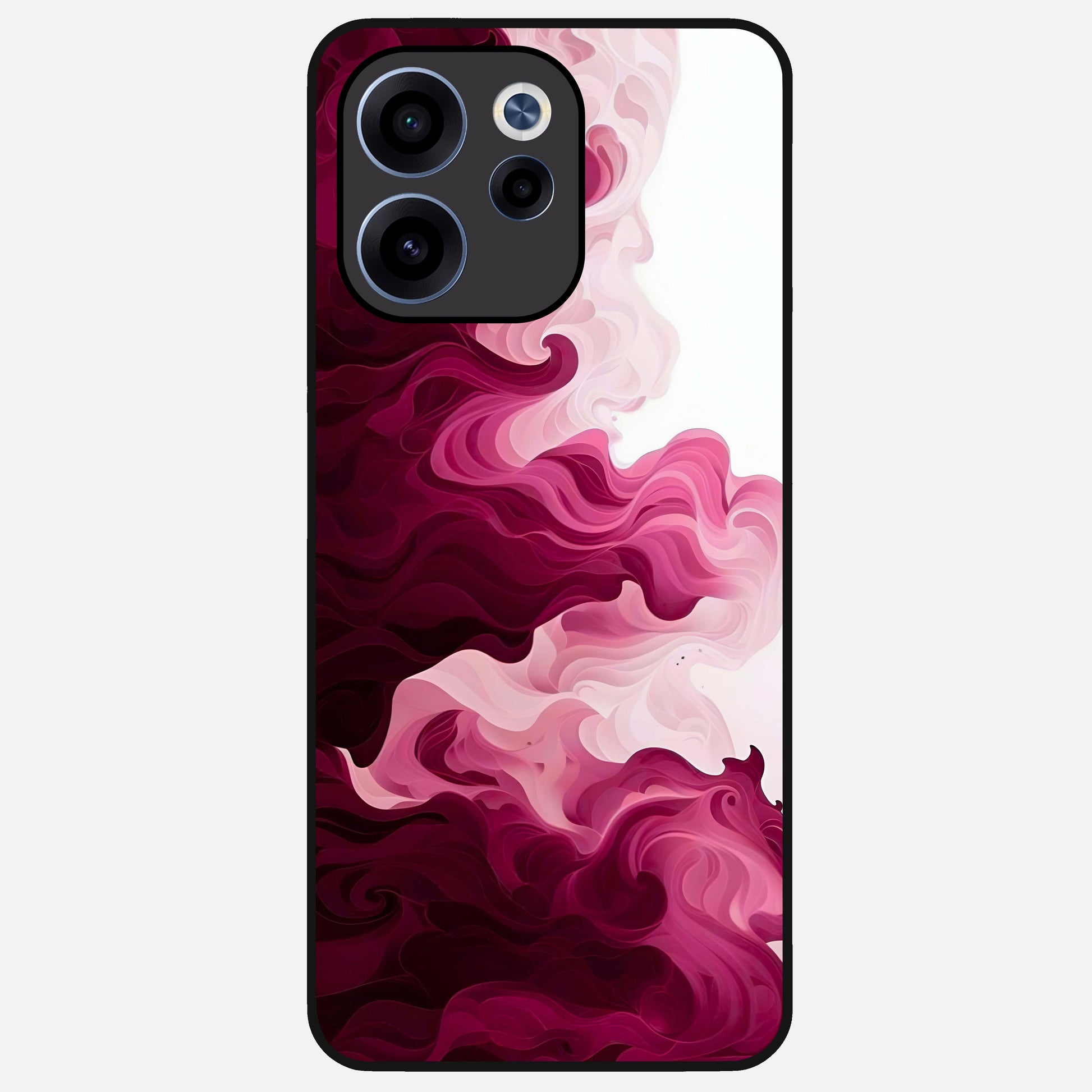  Crimson Wave Flow Glass Case For Oppo Reno 15c back cover – full design glossy printed glass finish