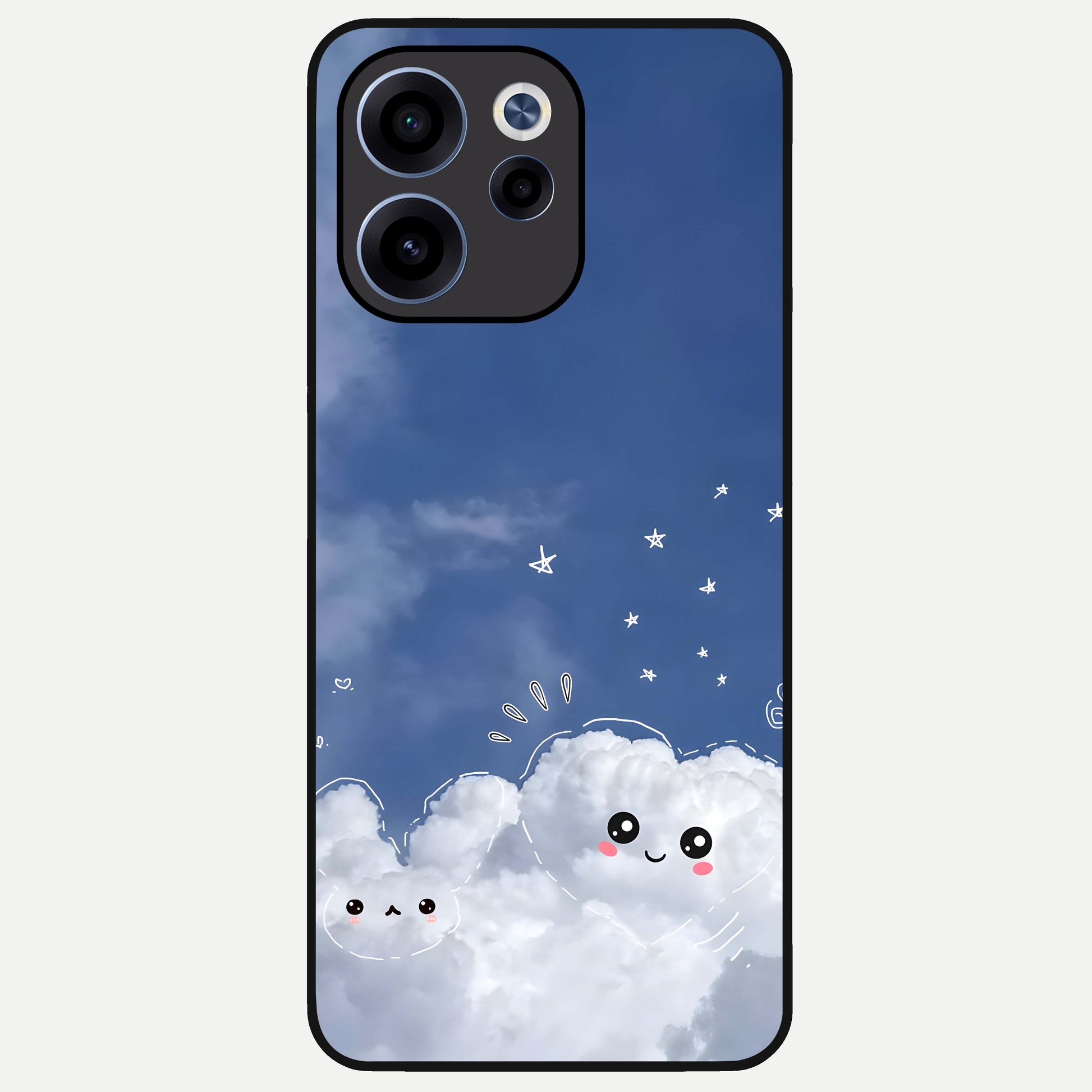  Cute Blossom Cloud Glass Case For Oppo Reno 15c back cover – full design glossy printed glass finish