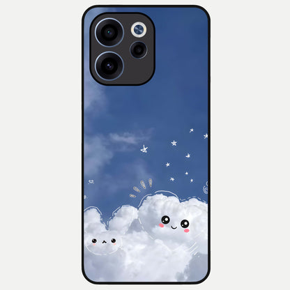  Cute Blossom Cloud Glass Case For Oppo Reno 15c back cover – full design glossy printed glass finish