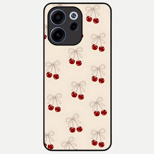  Cute Cherry Pattern Glass Case For Oppo Reno 15c back cover – full design glossy printed glass finish