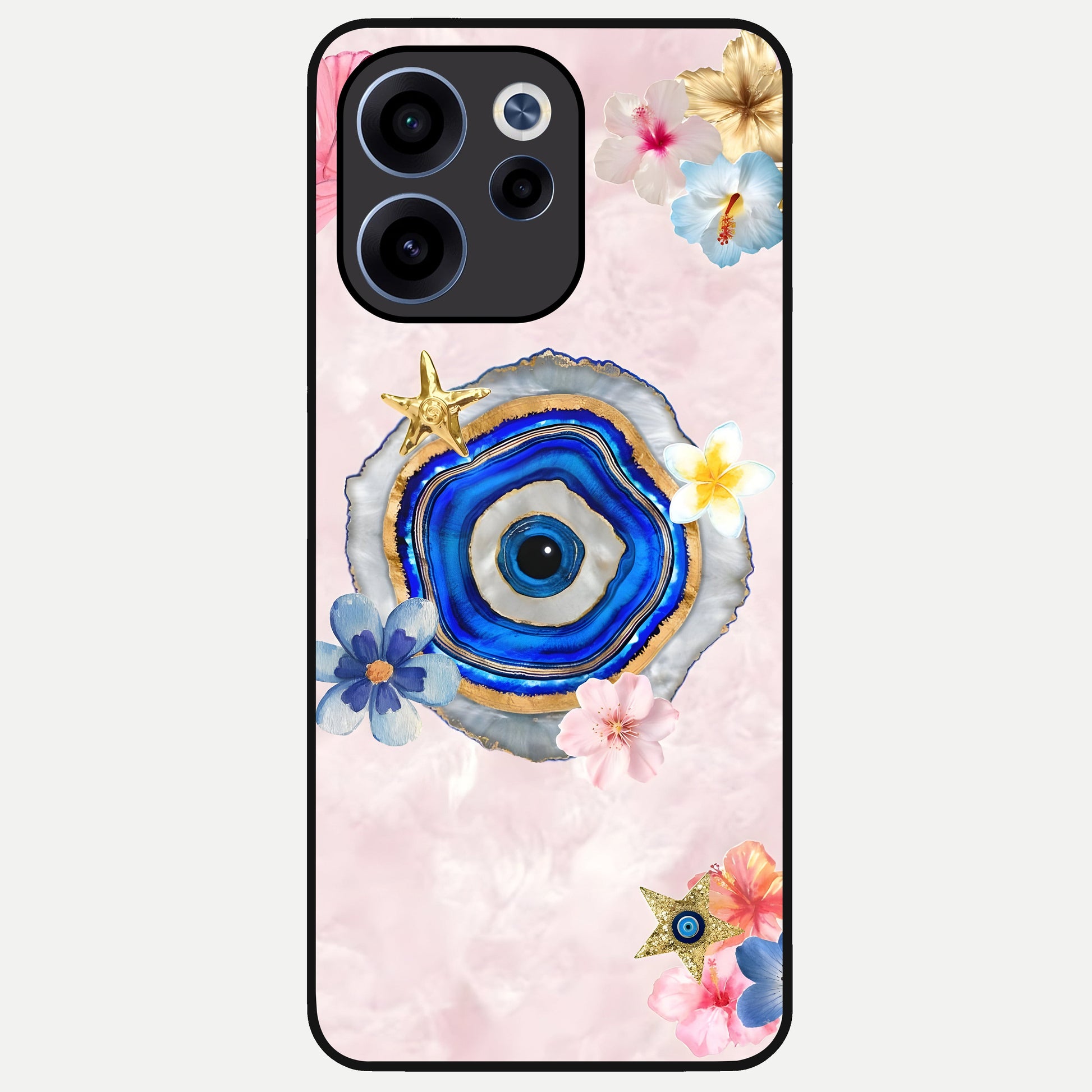  Divine Aura Bloom Glass Case For Oppo Reno 15c back cover – full design glossy printed glass finish