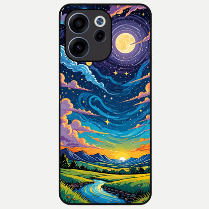  Dreamy Night Landscape Glass Case For Oppo Reno 15c back cover – full design glossy printed glass finish