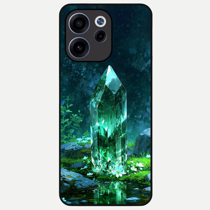  Emerald Light Crystal Glass Case For Oppo Reno 15c back cover – full design glossy printed glass finish