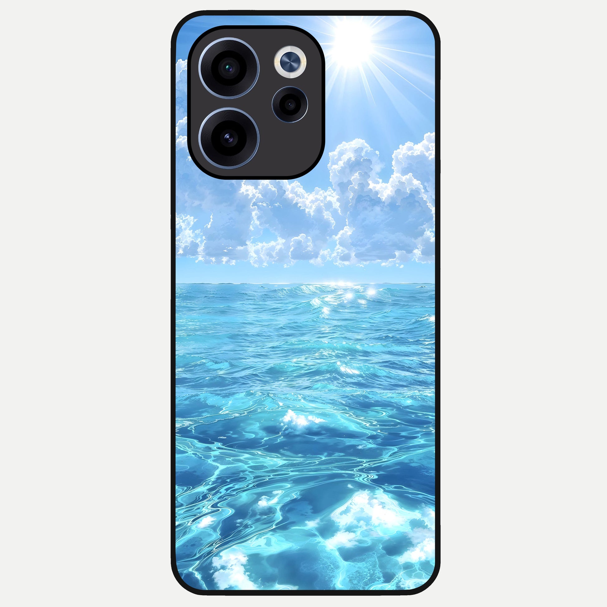  Endless Ocean Horizon Glass Case For Oppo Reno 15c back cover – full design glossy printed glass finish