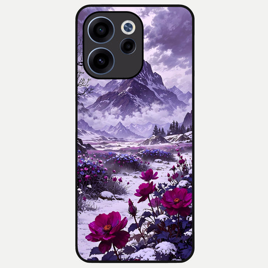  Flower Mountain View Glass Case For Oppo Reno 15c back cover – full design glossy printed glass finish
