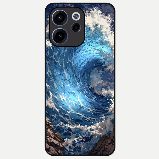  Giant Ocean Wave Glass Case For Oppo Reno 15c back cover – full design glossy printed glass finish