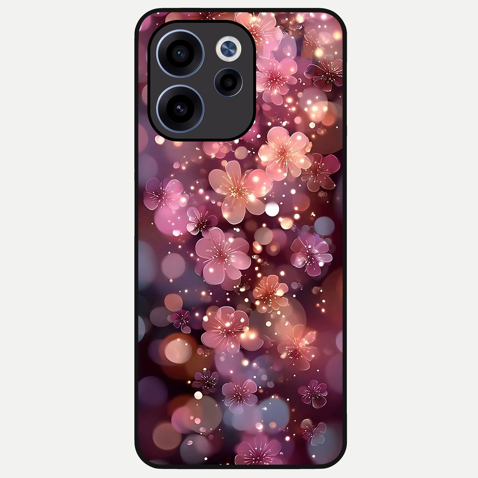  Glowing Petal Bliss Glass Case For Oppo Reno 15c back cover – full design glossy printed glass finish