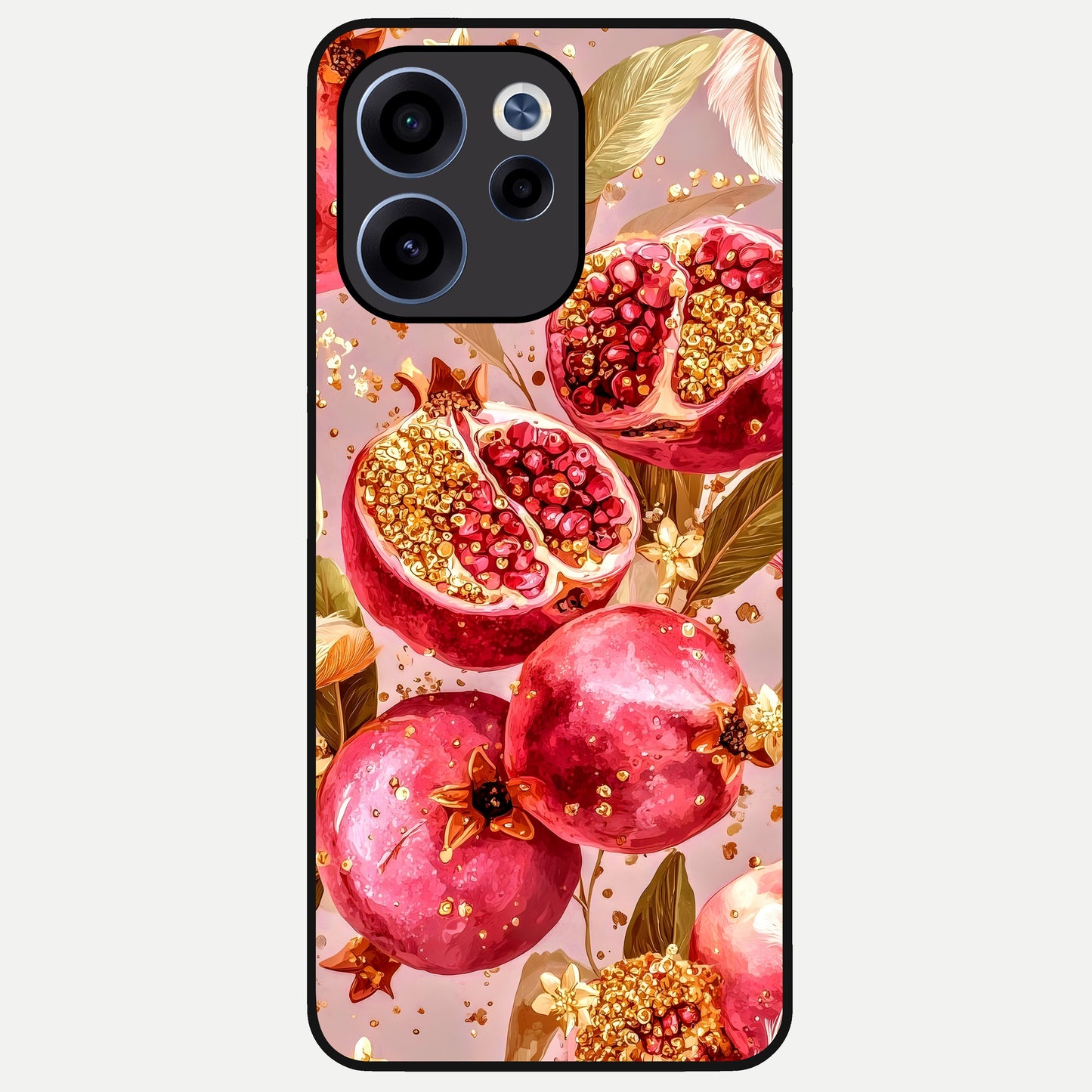  Golden Bloom Glow Glass Case For Oppo Reno 15c back cover – full design glossy printed glass finish