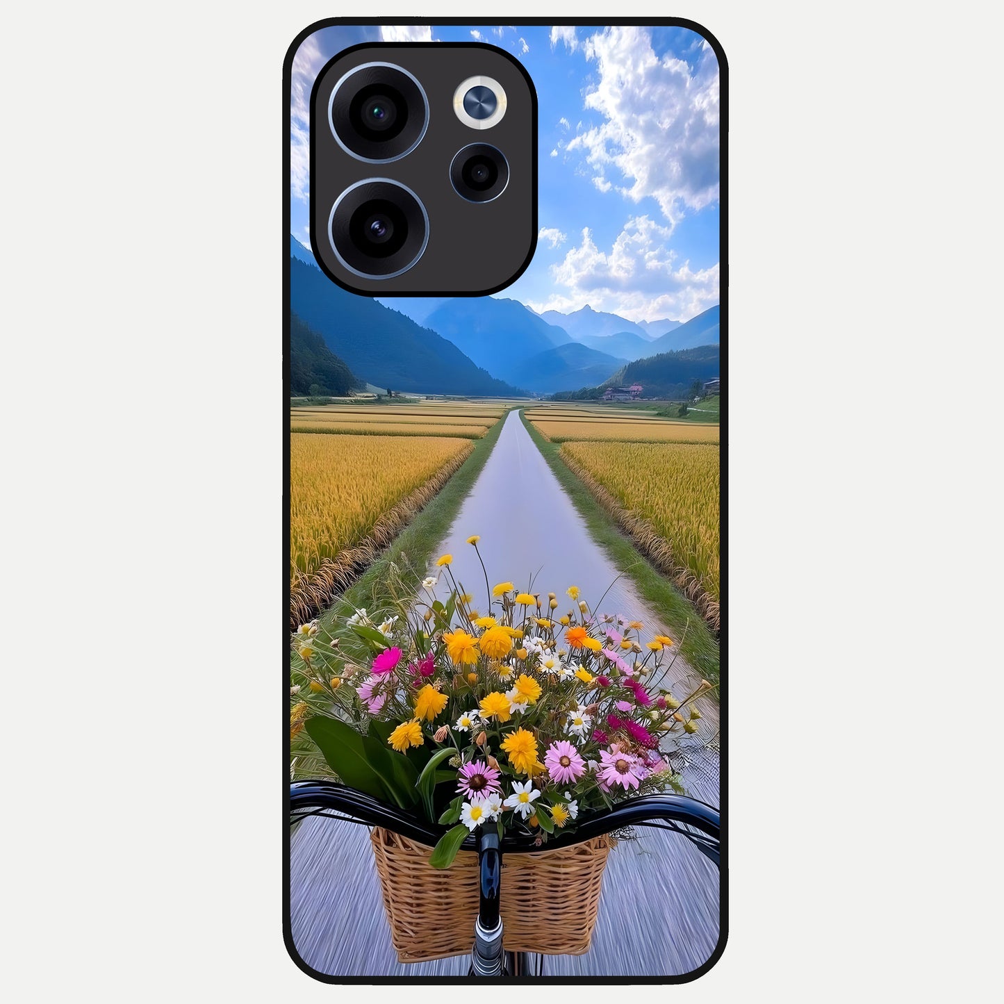  Golden Field Journey Glass Case For Oppo Reno 15c back cover – full design glossy printed glass finish