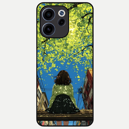  Golden Leaves Glow Glass Case For Oppo Reno 15c back cover – full design glossy printed glass finish