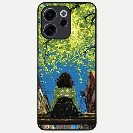  Golden Leaves Glow Glass Case For Oppo Reno 15c back cover – full design glossy printed glass finish