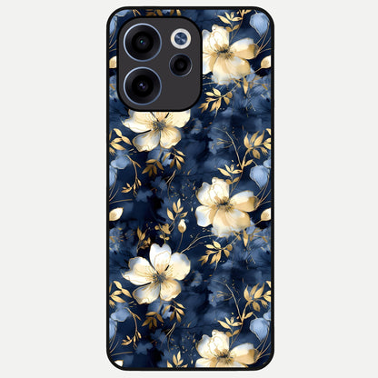  Golden Midnight Bloom Glass Case For Oppo Reno 15c back cover – full design glossy printed glass finish