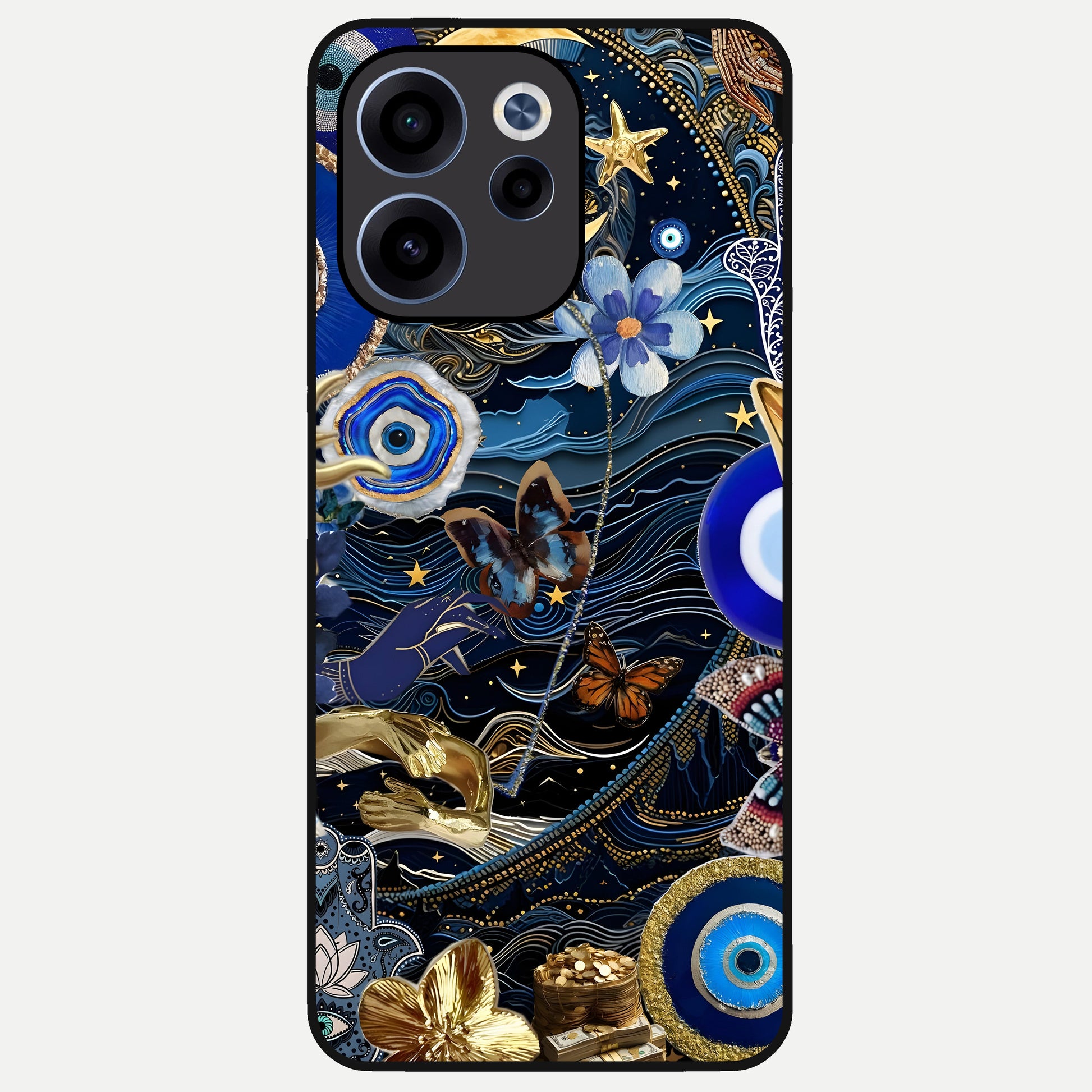  Golden Moon Magic Glass Case For Oppo Reno 15c back cover – full design glossy printed glass finish