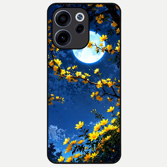  Golden Night Glow Glass Case For Oppo Reno 15c back cover – full design glossy printed glass finish