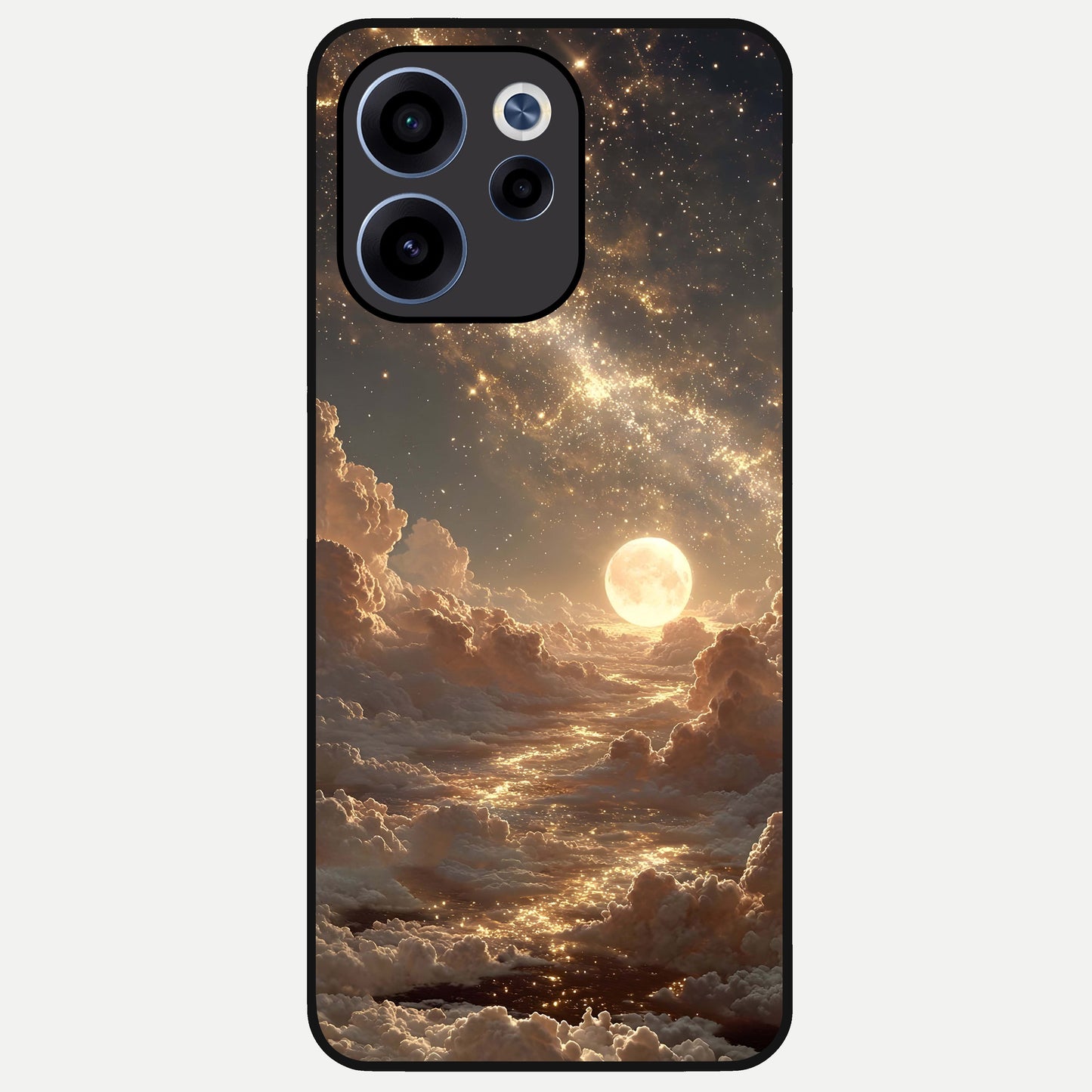  Golden Sky Dream Glass Case For Oppo Reno 15c back cover – full design glossy printed glass finish