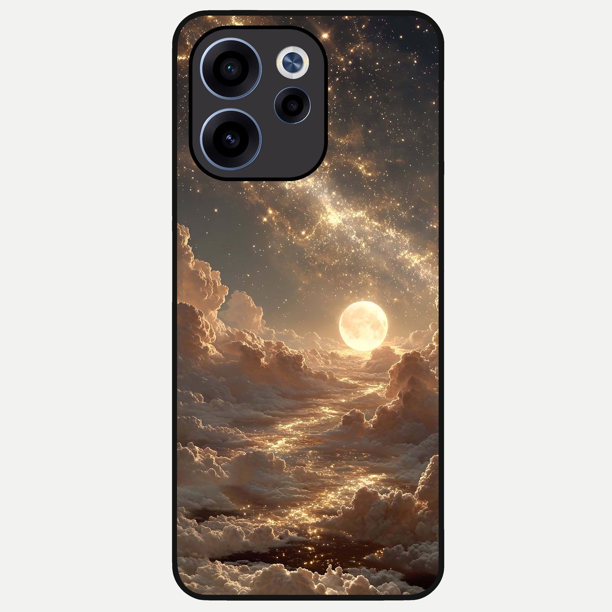  Golden Sky Dream Glass Case For Oppo Reno 15c back cover – full design glossy printed glass finish