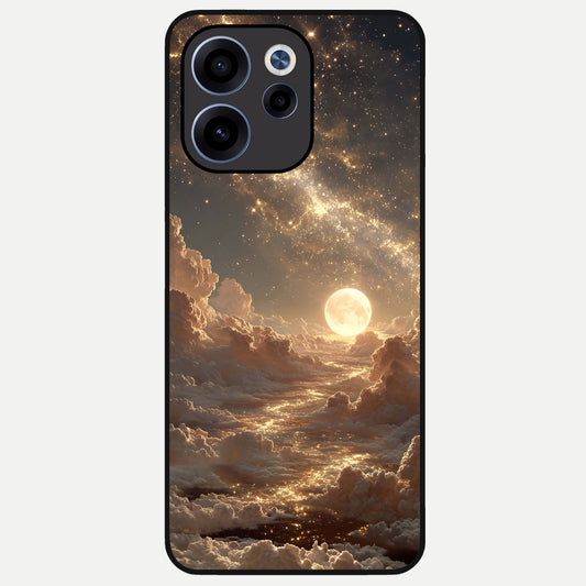  Golden Sky Dream Glass Case For Oppo Reno 15c back cover – full design glossy printed glass finish
