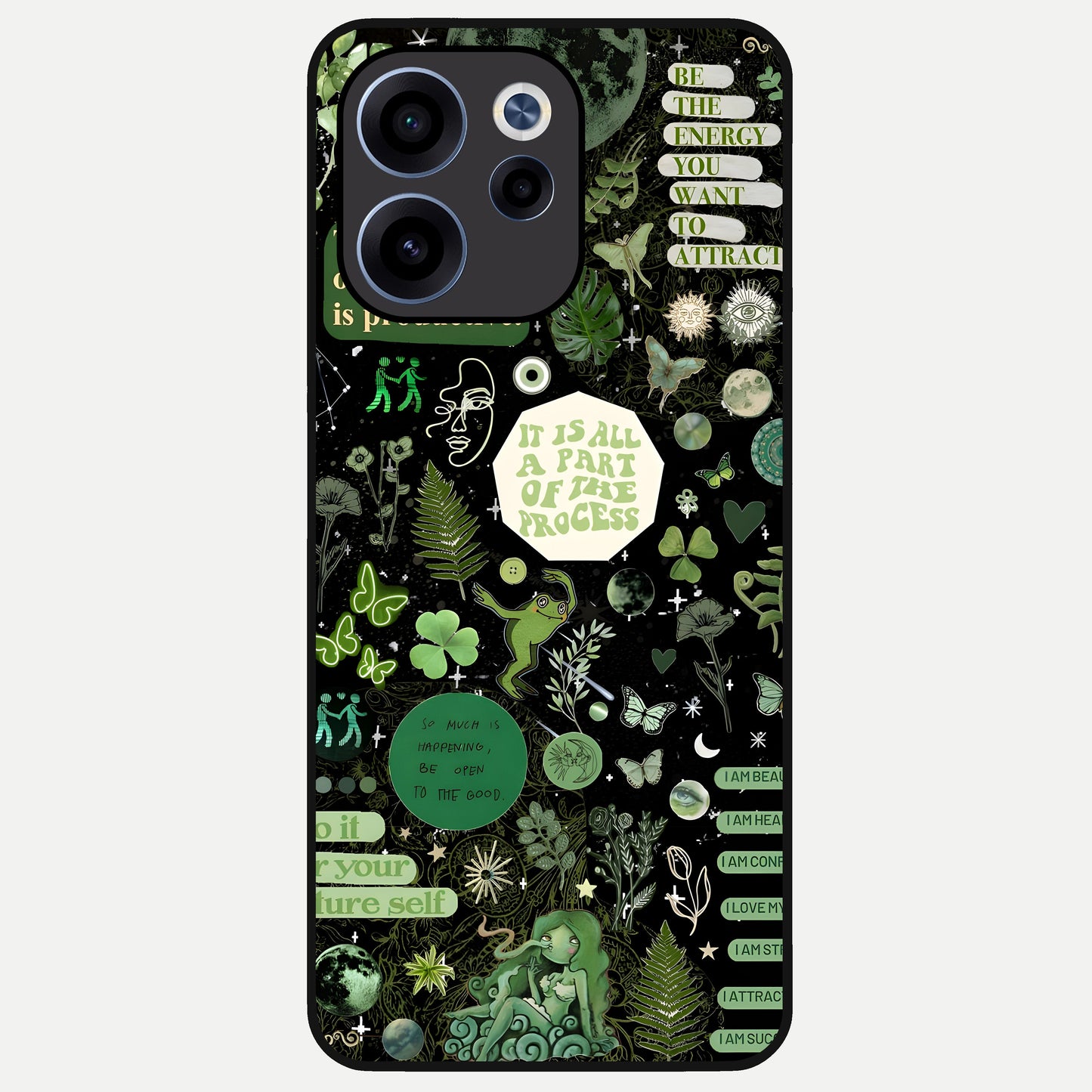  Green Mandala Pattern Glass Case For Oppo Reno 15c back cover – full design glossy printed glass finish