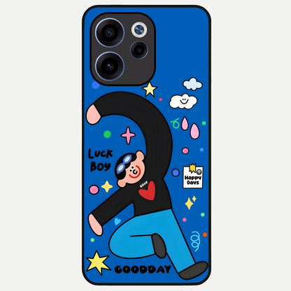  Happy Luck Vibe Glass Case For Oppo Reno 15c back cover – full design glossy printed glass finish