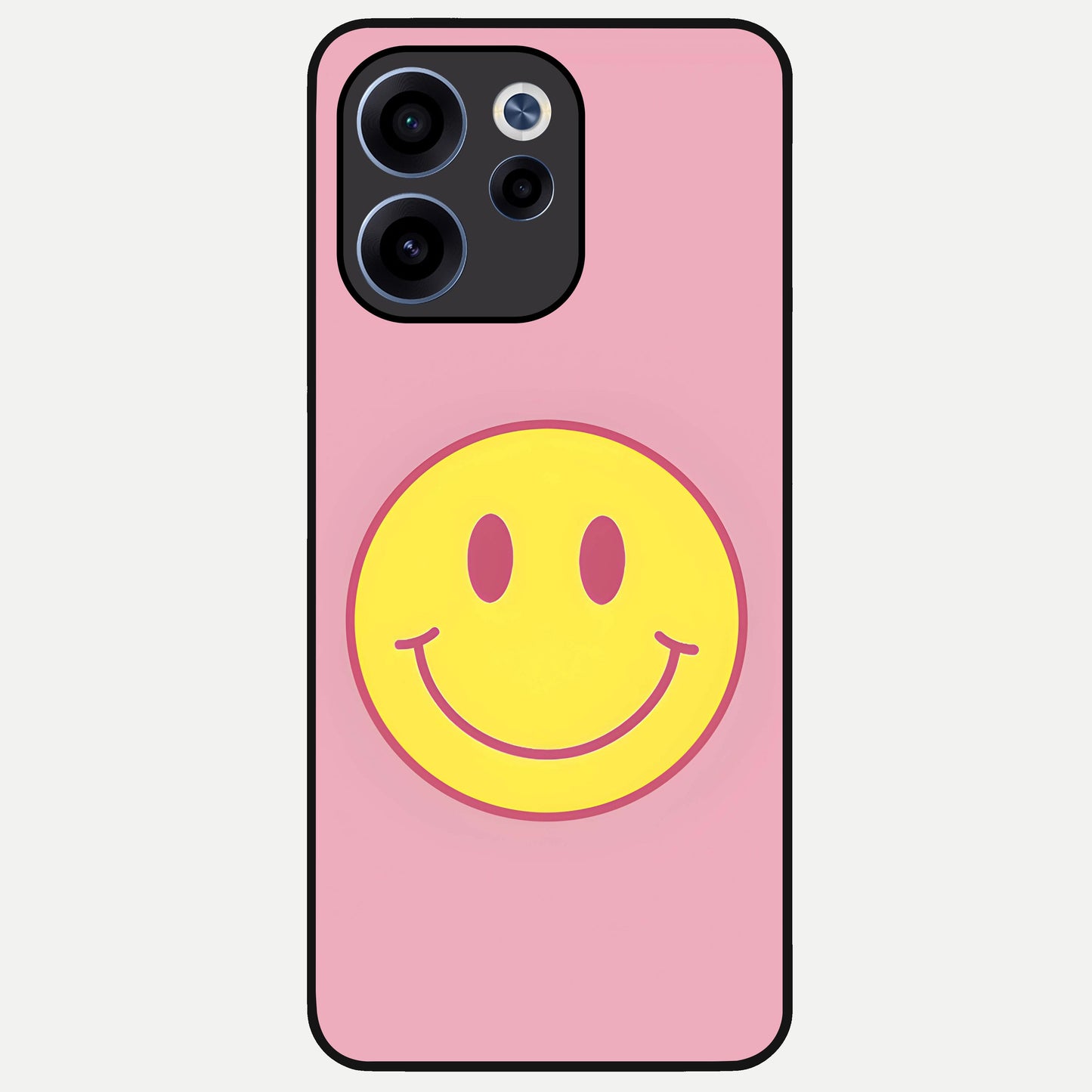  Happy Pink Mood Glass Case For Oppo Reno 15c back cover – full design glossy printed glass finish