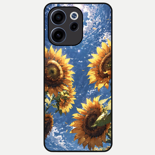 Heavenly Sunflower Rise Glass Case For Oppo Reno 15c back cover – full design glossy printed glass finish
