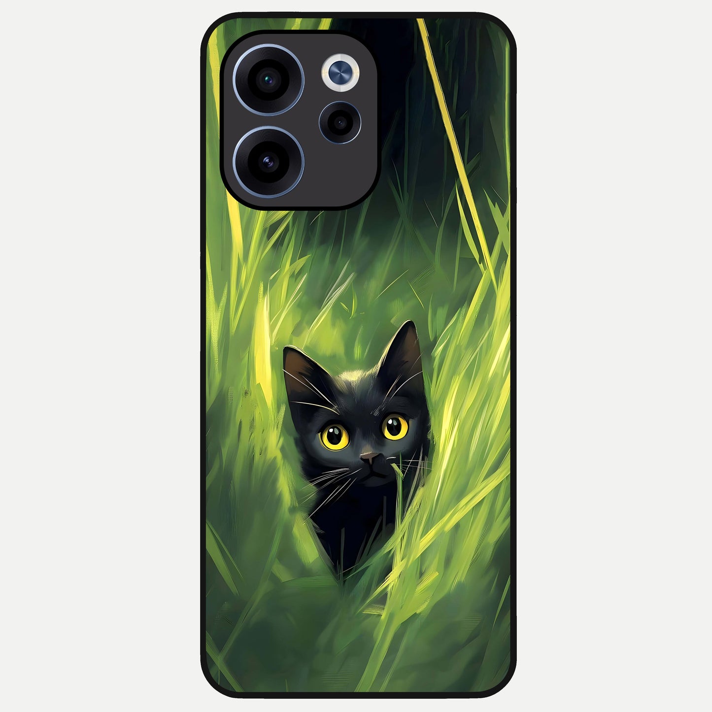  Hidden Cat Whisper Glass Case For Oppo Reno 15c back cover – full design glossy printed glass finish