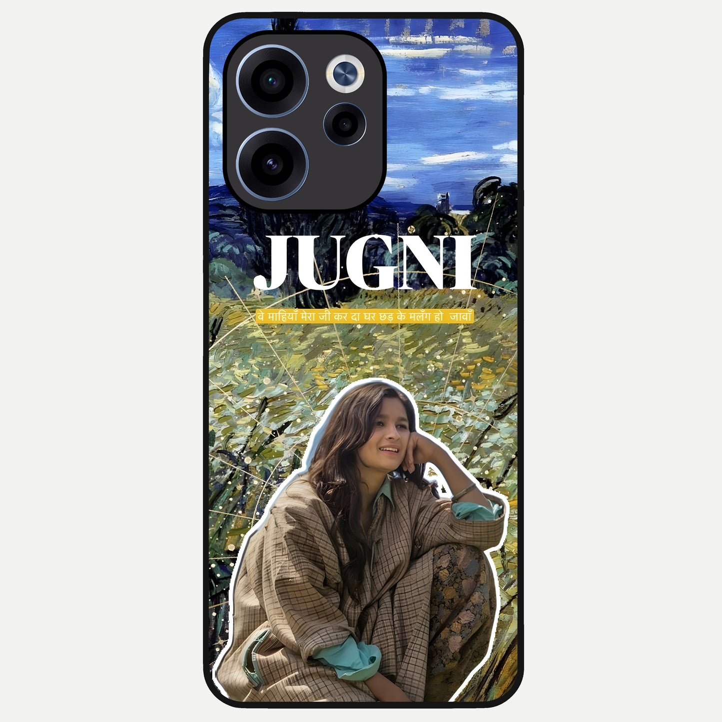  Jugni Soul Vibes Glass Case For Oppo Reno 15c back cover – full design glossy printed glass finish