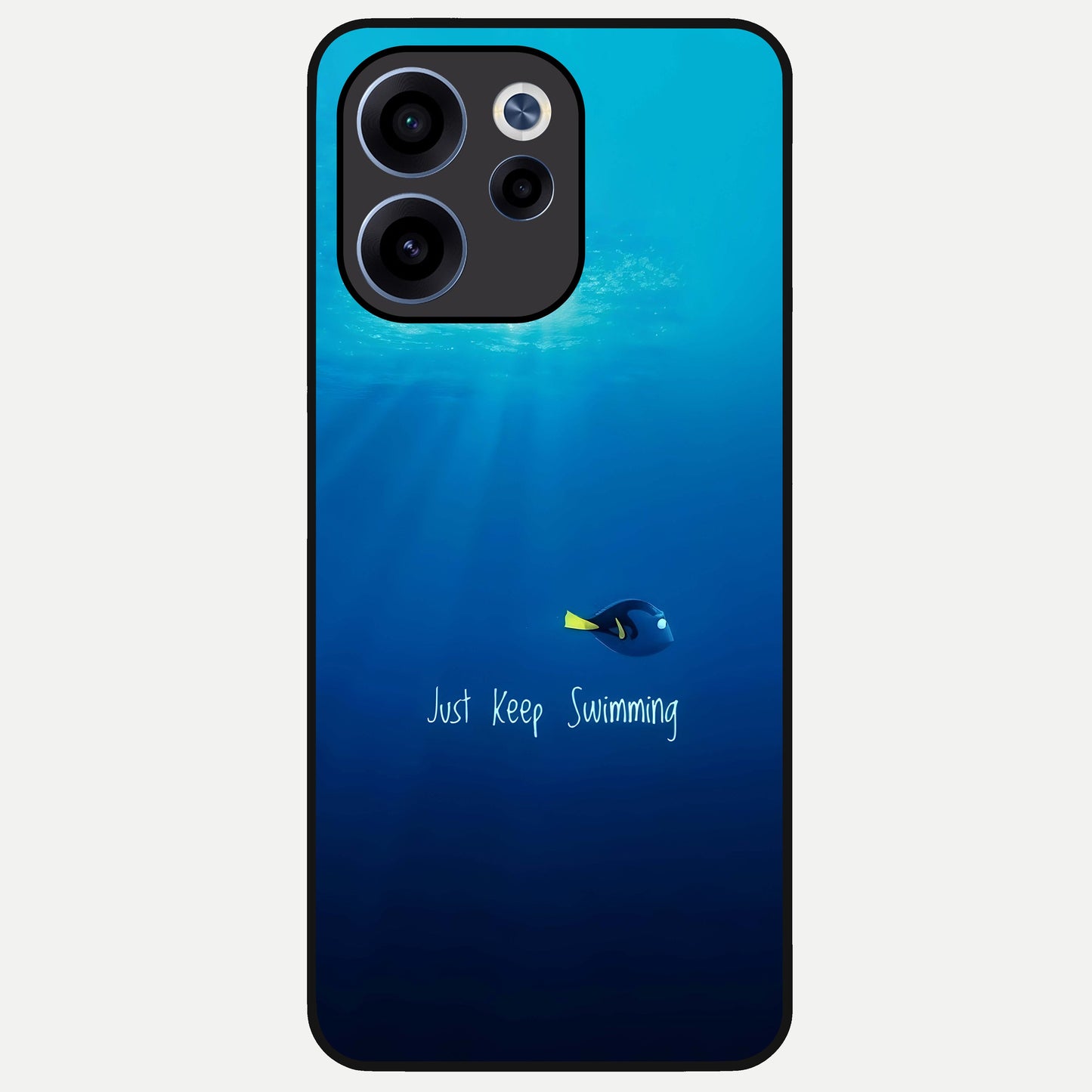  Just Keep Swimming Glass Case For Oppo Reno 15c back cover – full design glossy printed glass finish