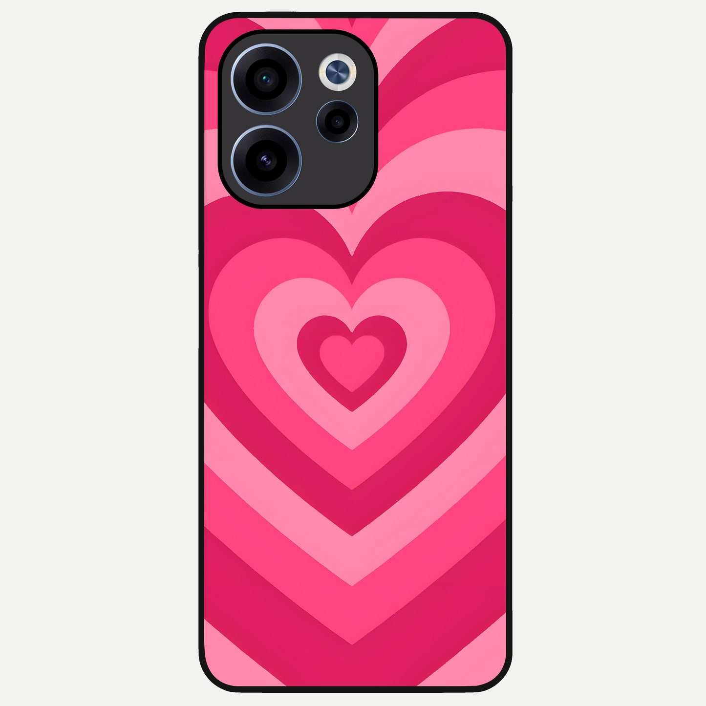  Layered Love Hearts Glass Case For Oppo Reno 15c back cover – full design glossy printed glass finish