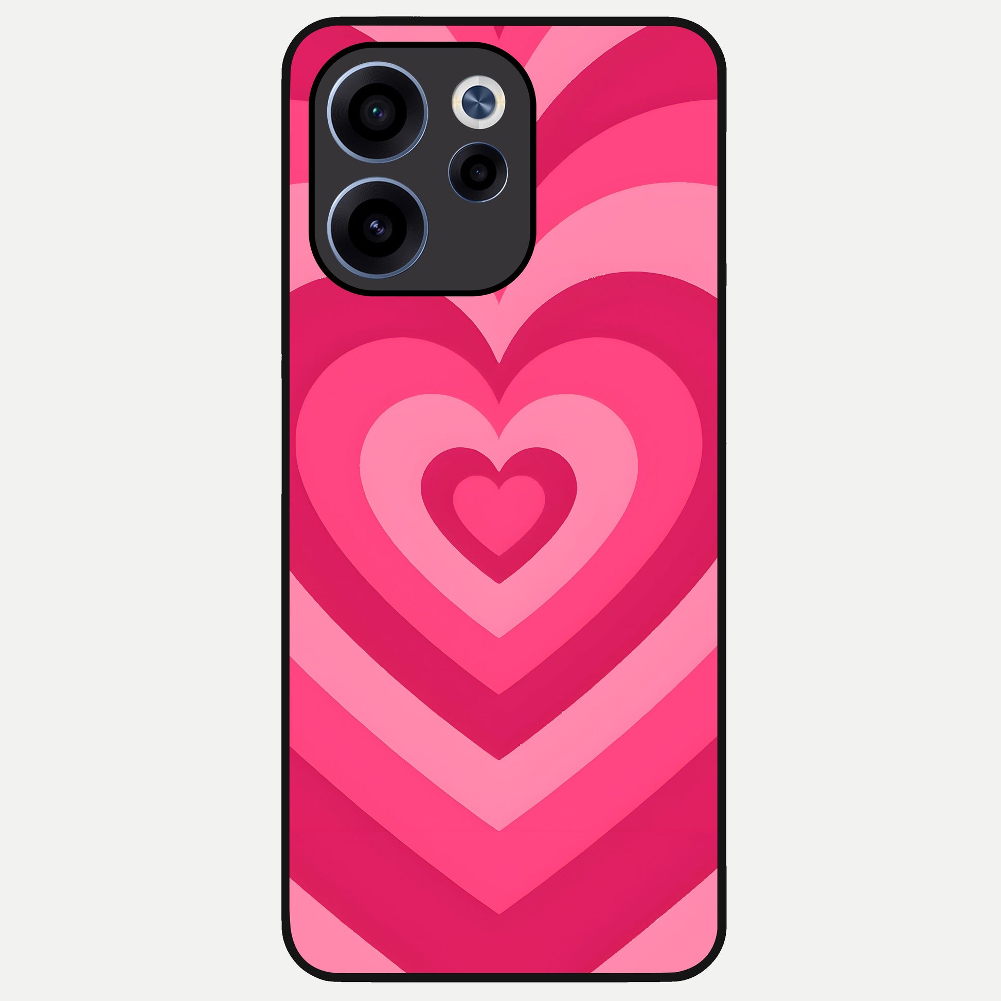  Layered Love Hearts Glass Case For Oppo Reno 15c back cover – full design glossy printed glass finish