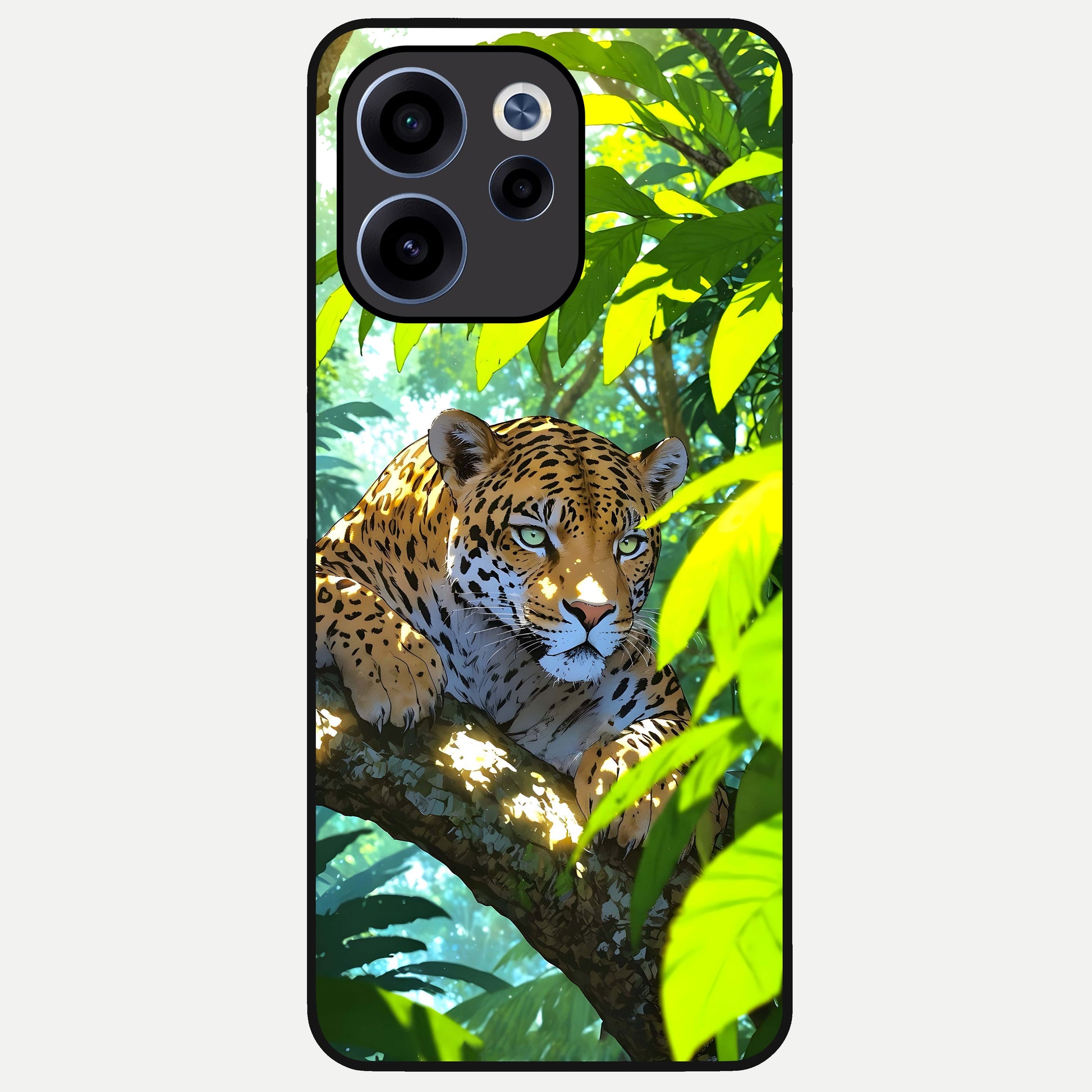  Leopard in Jungle Glass Case For Oppo Reno 15c back cover – full design glossy printed glass finish