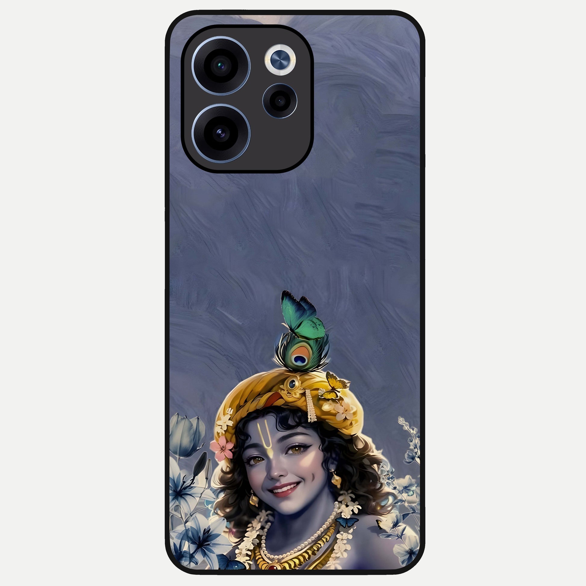  Lord Krishna Glass Case For Oppo Reno 15c back cover – full design glossy printed glass finish