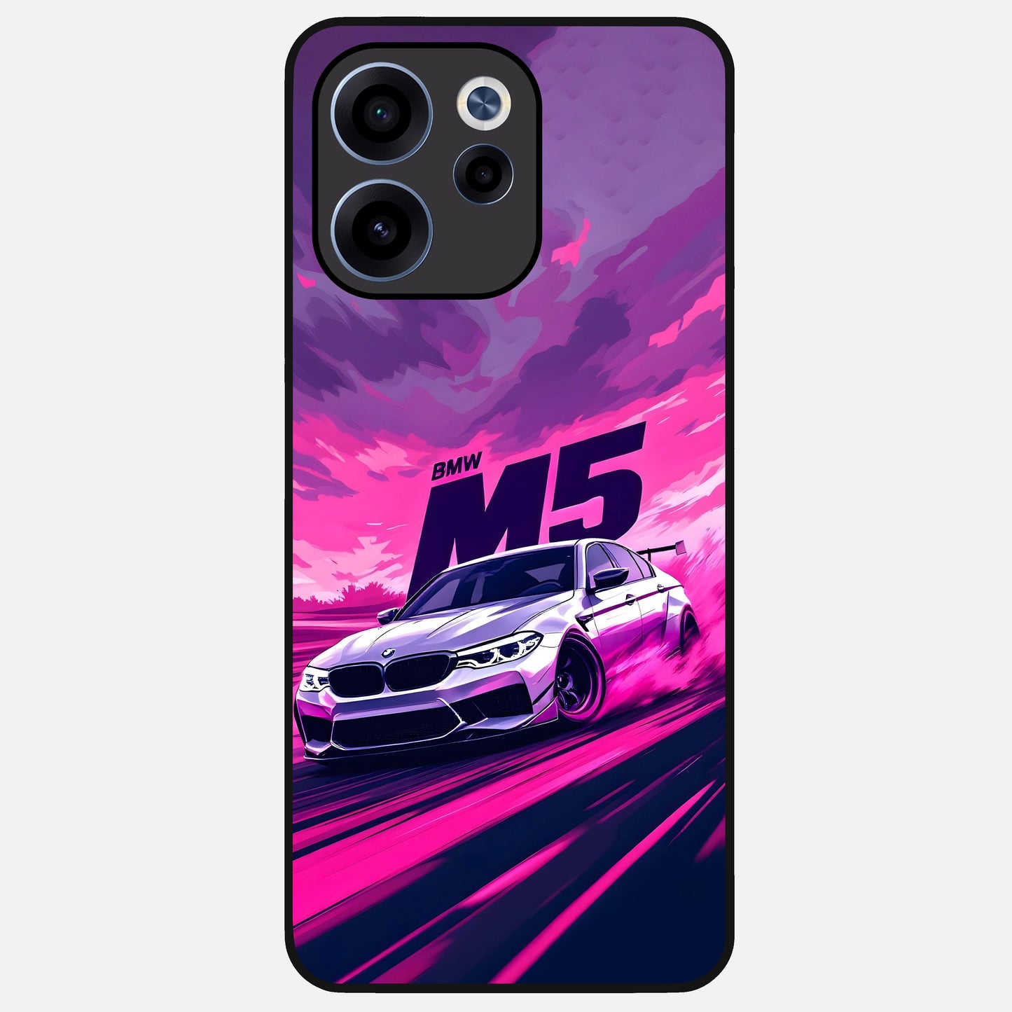  MS Neon Car Glass Case For Oppo Reno 15c back cover – full design glossy printed glass finish
