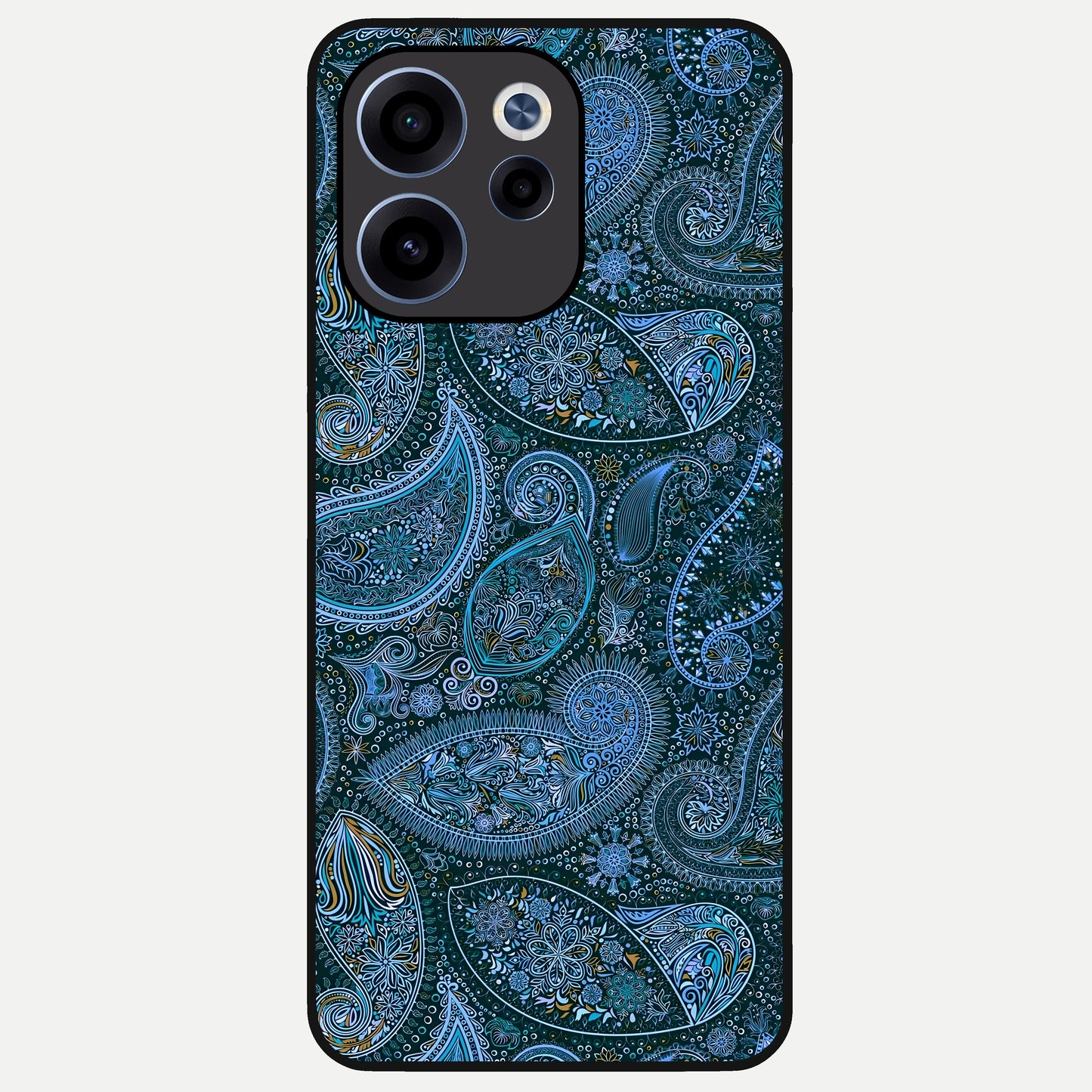  Midnight Paisley Glow Glass Case For Oppo Reno 15c back cover – full design glossy printed glass finish