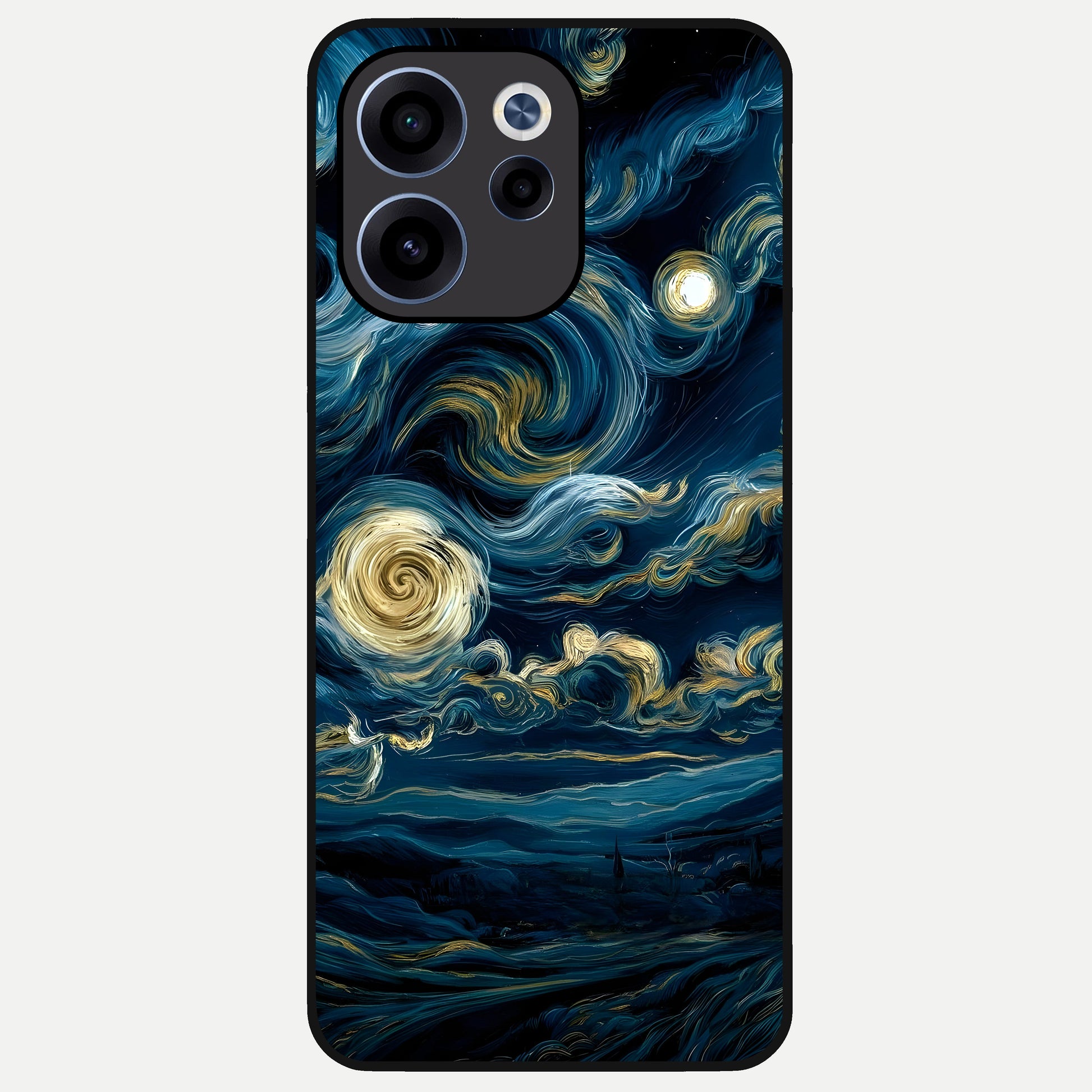  Midnight Sky Whirl Glass Case For Oppo Reno 15c back cover – full design glossy printed glass finish