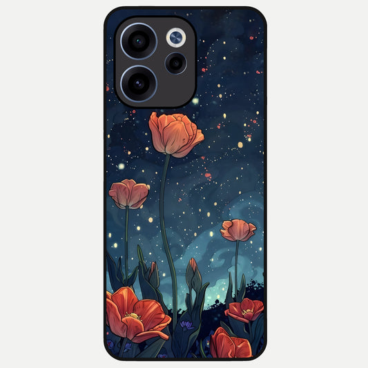  Midnight Tulip Glow Glass Case For Oppo Reno 15c back cover – full design glossy printed glass finish