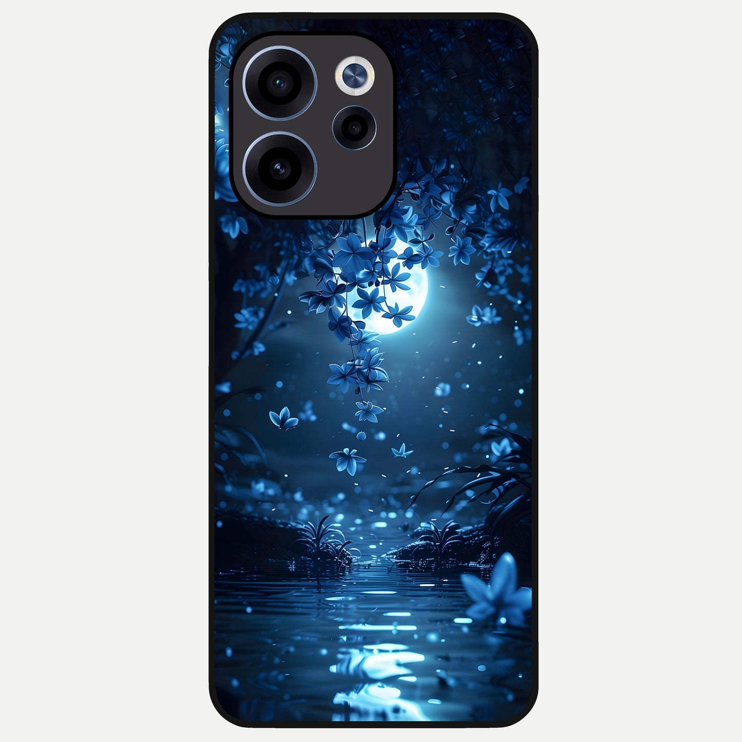  Moonlight Petal Dream Glass Case For Oppo Reno 15c back cover – full design glossy printed glass finish