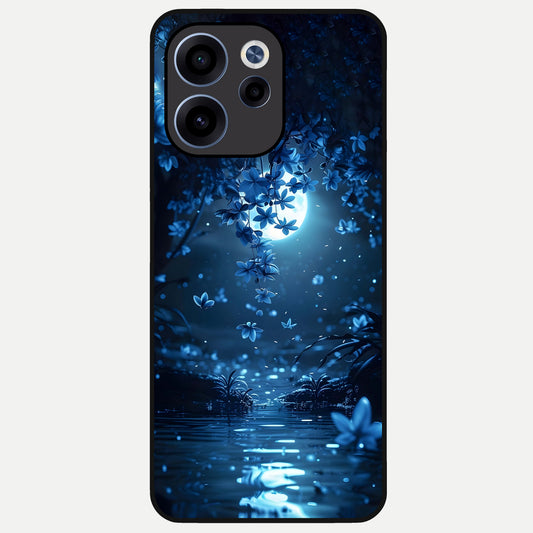  Moonlight Petal Dream Glass Case For Oppo Reno 15c back cover – full design glossy printed glass finish