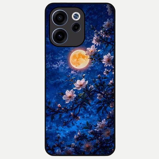 Moonlit Blossoms Night Glass Case For Oppo Reno 15c back cover – full design glossy printed glass finish