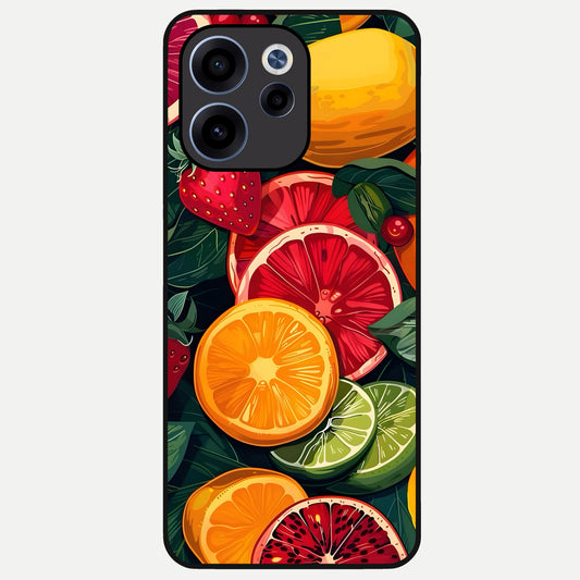 Multiple Fruits Glass Case For Oppo Reno 15c back cover – full design glossy printed glass finish