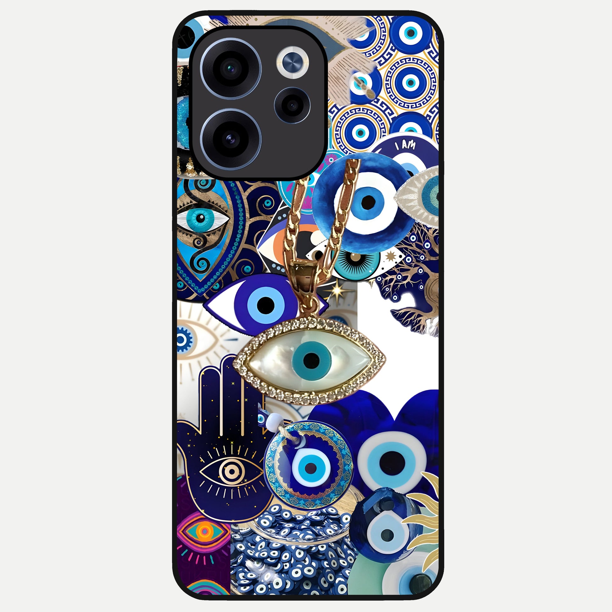  Mystic Charm Eye Glass Case For Oppo Reno 15c back cover – full design glossy printed glass finish