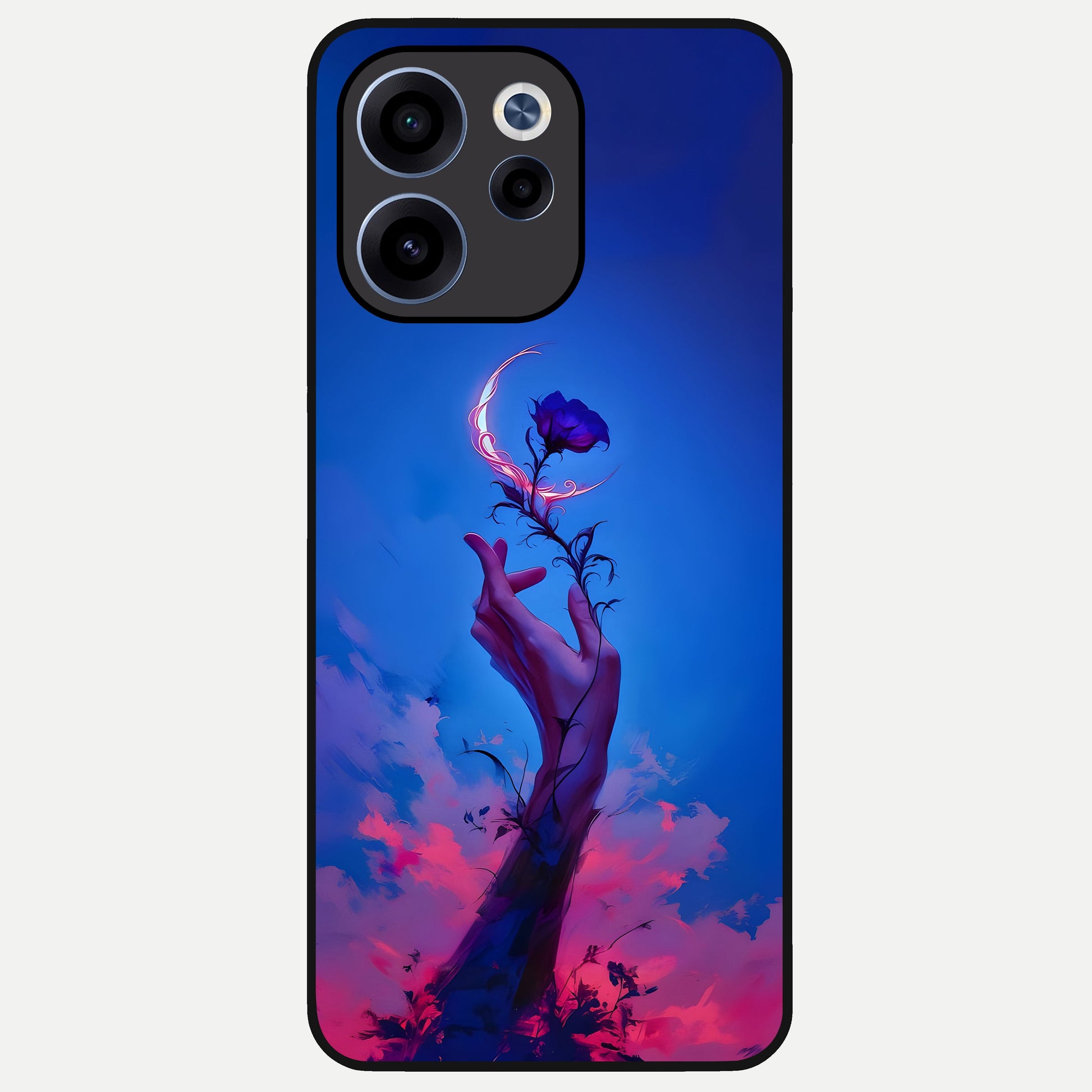  Mystic Hand Glass Case For Oppo Reno 15c back cover – full design glossy printed glass finish